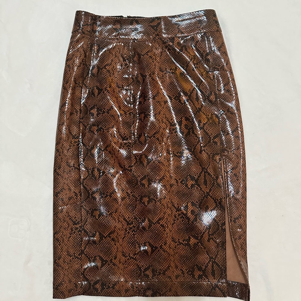 Express Brown Pencil Skirt with Slit for Cocktail